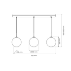 Pendelleuchte REFLEX Glas, Gold (3x E14) - Milagro