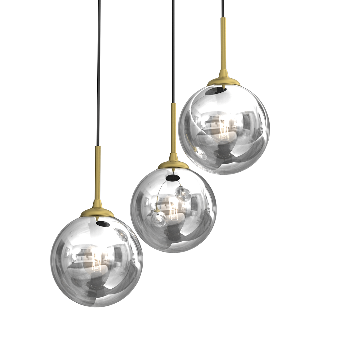 Pendelleuchte REFLEX Glas, Gold (3x E14) - Milagro