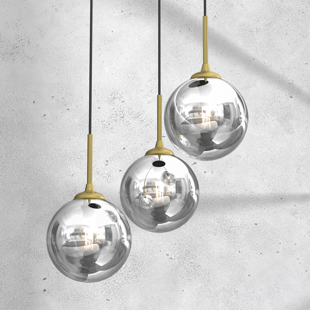 Pendelleuchte REFLEX Glas, Gold (3x E14) - Milagro