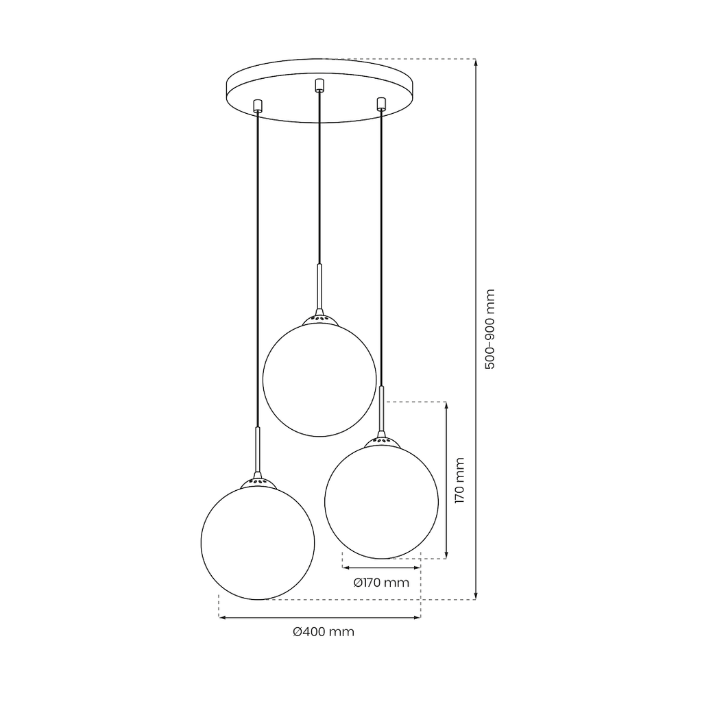 Pendelleuchte REFLEX Glas, Gold (3x E14) - Milagro