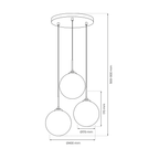 Pendelleuchte REFLEX Glas, Gold (3x E14) - Milagro