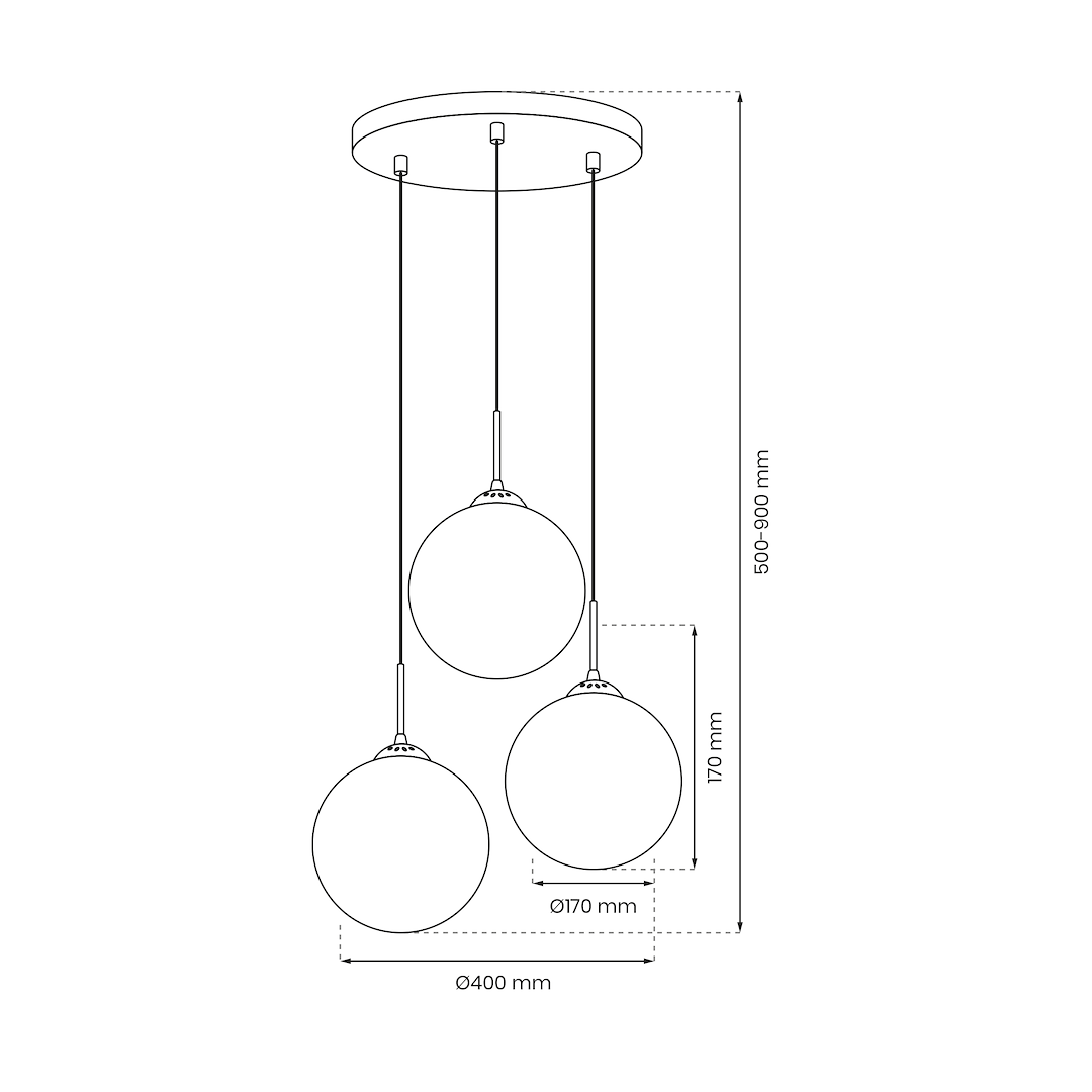 Pendelleuchte REFLEX Glas, Gold (3x E14) - Milagro