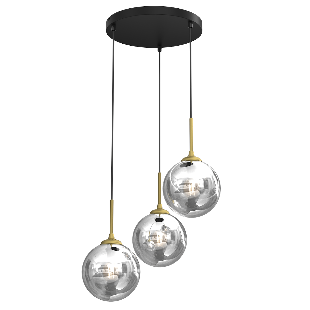 Pendelleuchte REFLEX Glas, Gold (3x E14) - Milagro