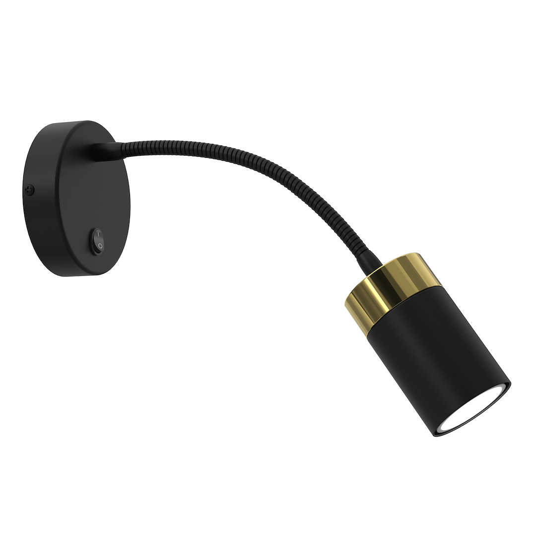 Wandleuchte flex JOKER Schwarz & Gold (1x GU10) - Milagro