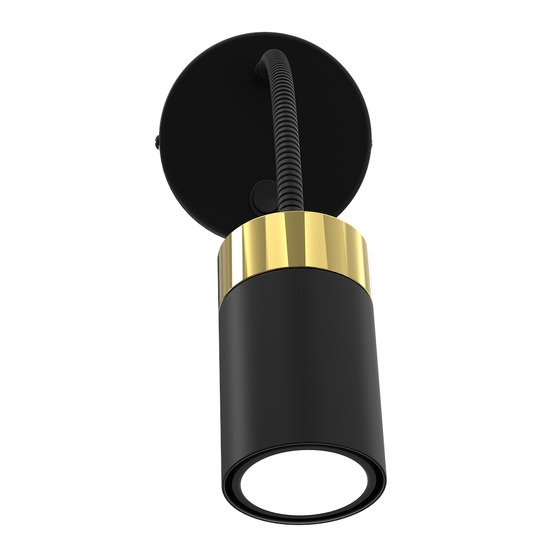 Wandleuchte flex JOKER Schwarz & Gold (1x GU10) - Milagro