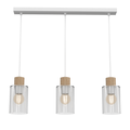Pendelleuchte MADERA Weiß, Holz & Glas (3x E27) – Milagro