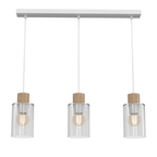 Pendelleuchte MADERA Weiß, Holz & Glas (3x E27) – Milagro