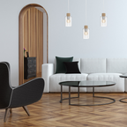 Pendelleuchte MADERA Weiß, Holz & Glas (3x E27) – Milagro