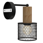 Wandleuchte SOBRESA Schwarz & Holz (1x E27) - Milagro