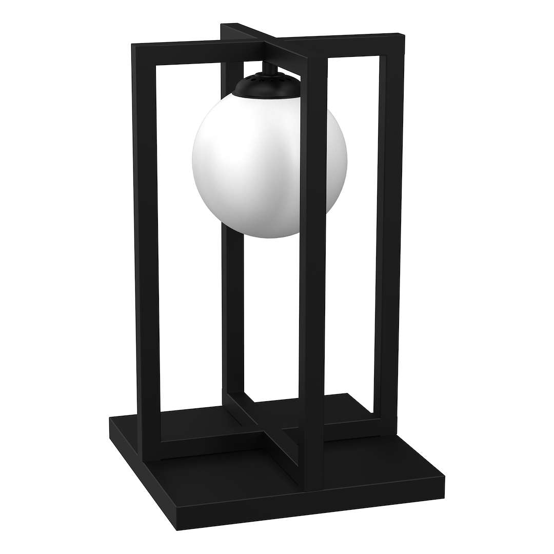 Tischleuchte DIEGO (1x E14) Schwarz, Aluminium & Glas - Milagro