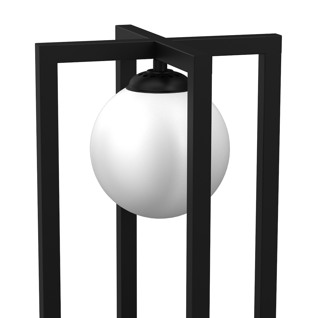 Tischleuchte DIEGO (1x E14) Schwarz, Aluminium & Glas - Milagro