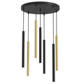 Pendelleuchte MONZA BRASS Gold & Schwarz (7x G9) - Milagro
