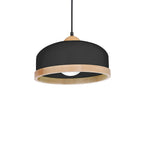 Pendelleuchte STUDIO Schwarz & Holz (1x E27) - Milagro