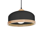 Pendelleuchte STUDIO Schwarz & Holz (1x E27) - Milagro
