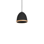 Pendelleuchte STUDIO Schwarz & Holz (1x E27) - Milagro