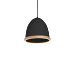 Pendelleuchte STUDIO Schwarz & Holz (1x E27) - Milagro