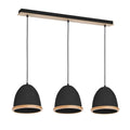 Pendelleuchte STUDIO Schwarz & Holz (3x E27) - Milagro