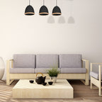 Pendelleuchte STUDIO Schwarz & Holz (3x E27) - Milagro