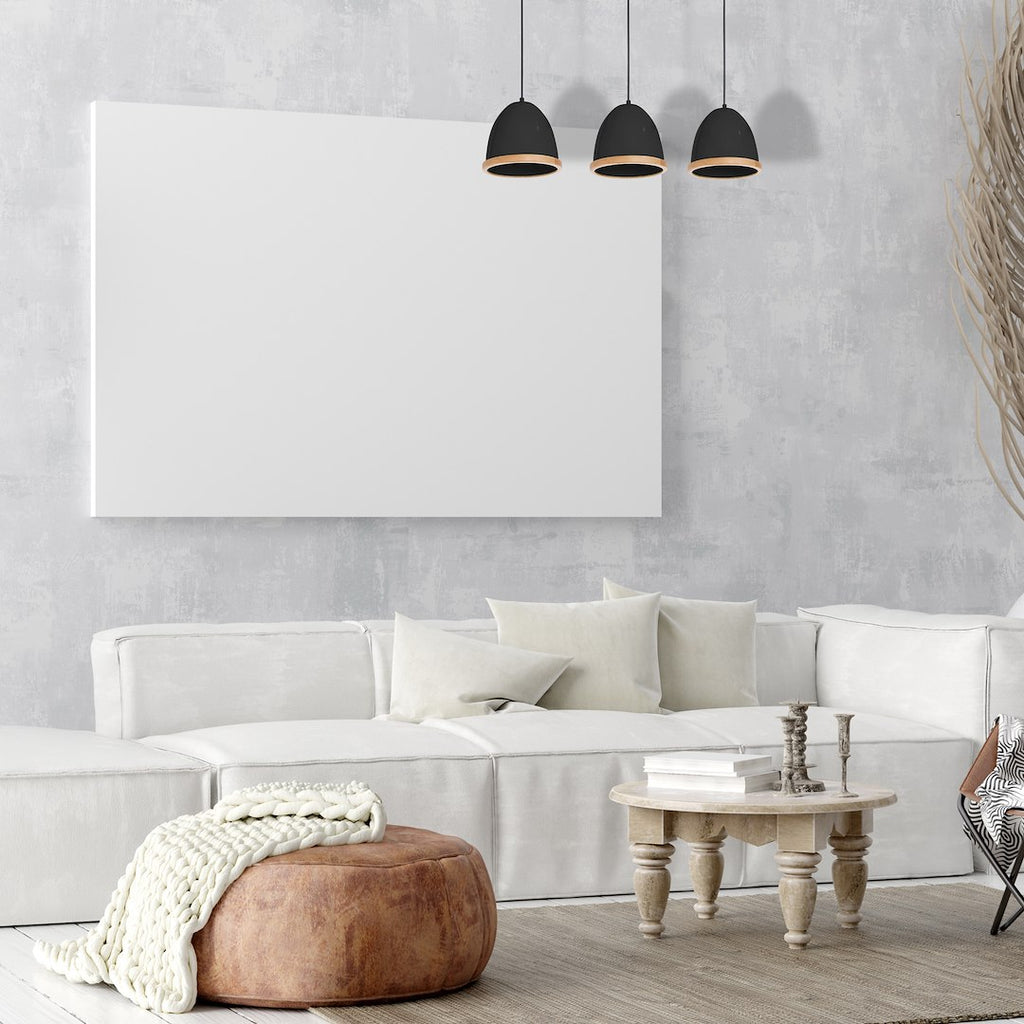 Pendelleuchte STUDIO Schwarz & Holz (3x E27) - Milagro