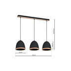 Pendelleuchte STUDIO Schwarz & Holz (3x E27) - Milagro