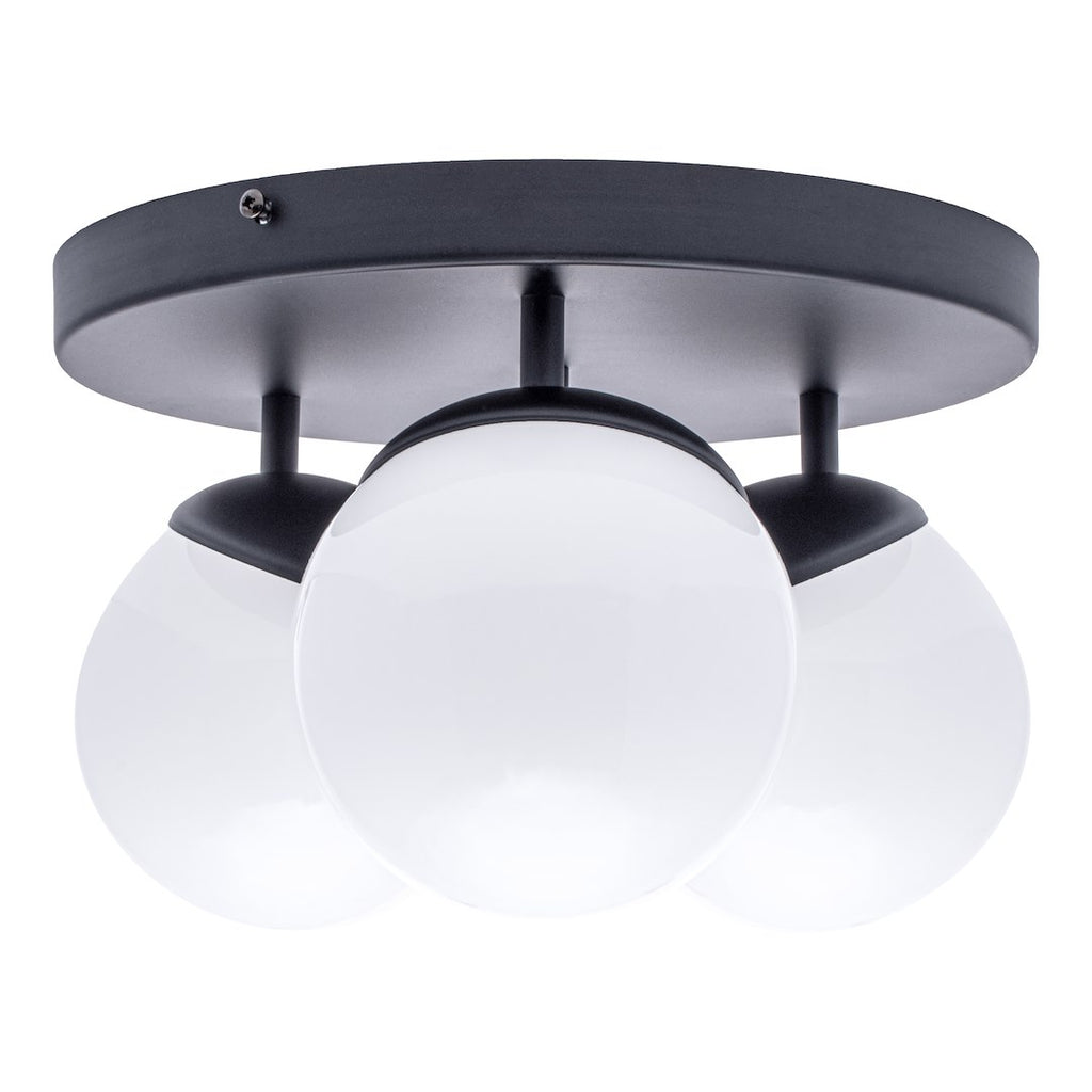 Deckenleuchte SFERA Schwarz (3x E14) Glas Satiniert - Milagro