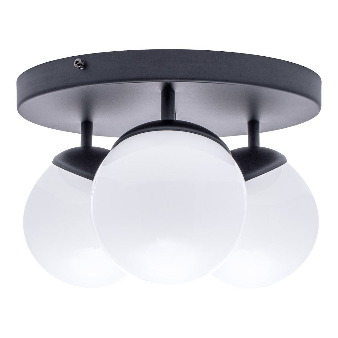 Deckenleuchte SFERA Schwarz (3x E14) Glas Satiniert - Milagro