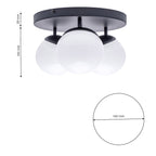 Deckenleuchte SFERA Schwarz (3x E14) Glas Satiniert - Milagro