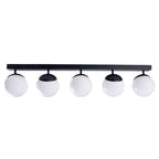 Deckenleuchte & Spot Balken SFERA Schwarz (5x E14) Glas Satiniert - Milagro