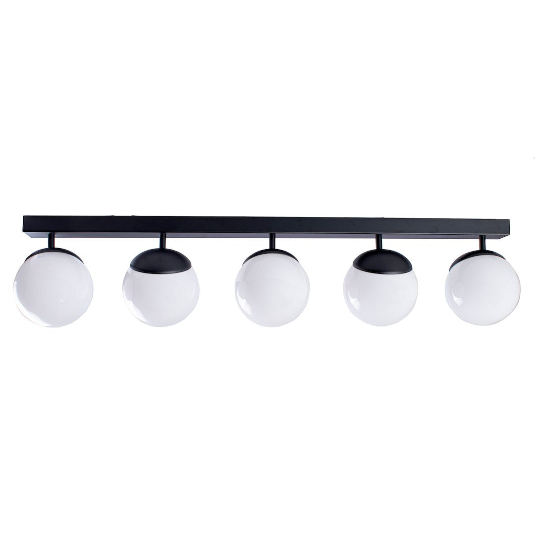 Deckenleuchte & Spot Balken SFERA Schwarz (5x E14) Glas Satiniert - Milagro