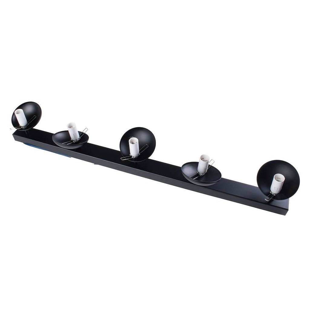 Deckenleuchte & Spot Balken SFERA Schwarz (5x E14) Glas Satiniert - Milagro