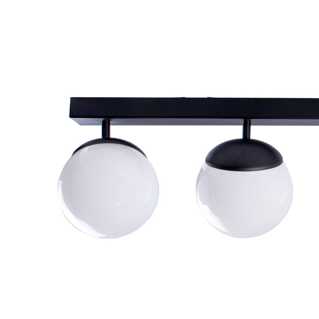 Deckenleuchte & Spot Balken SFERA Schwarz (5x E14) Glas Satiniert - Milagro