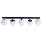 Deckenleuchte & Spot Balken SFERA Schwarz (5x E14) Glas Satiniert - Milagro