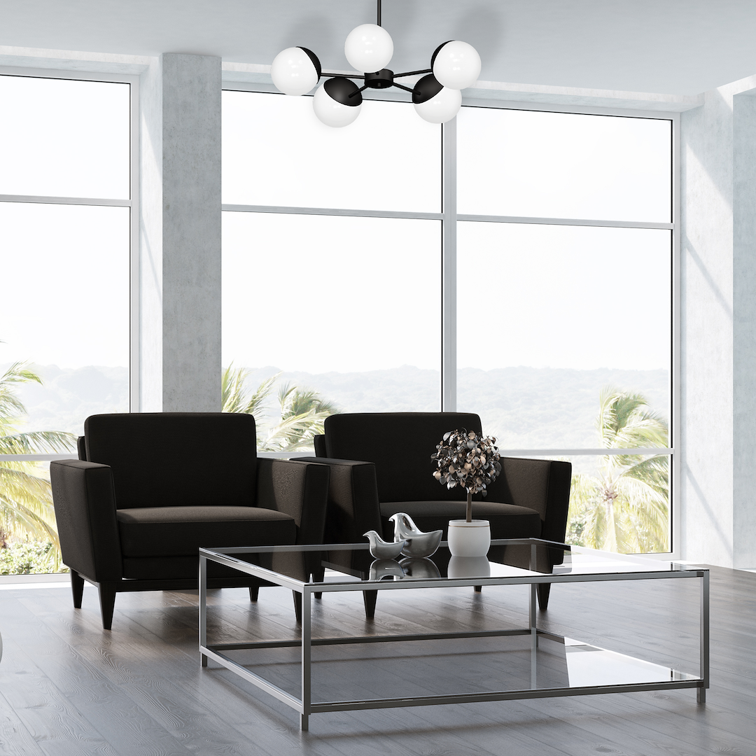 Pendelleuchte / Kronleuchter SFERA Schwarz (5x E14) - Milagro