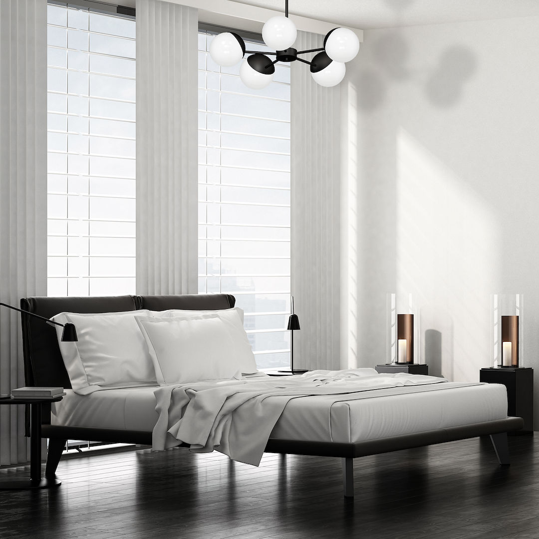 Pendelleuchte / Kronleuchter SFERA Schwarz (5x E14) - Milagro