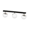 Deckenleuchte & Spot Balken SFERA Schwarz & Chrom (3x E14) Glas Satiniert - Milagro