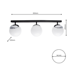 Deckenleuchte & Spot Balken SFERA Schwarz & Chrom (3x E14) Glas Satiniert - Milagro