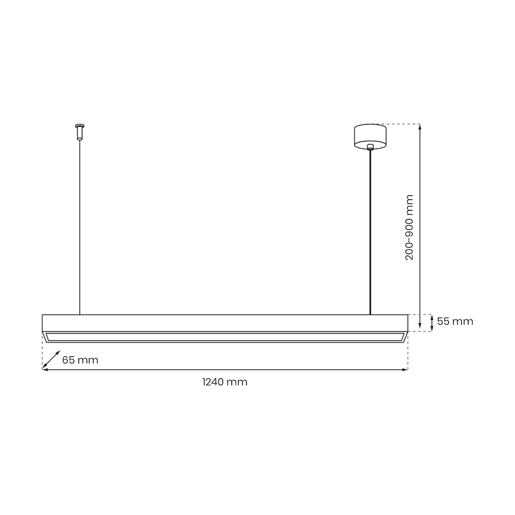 Pendelleuchte LUNGO 1xT8 (18W) LED - Milagro