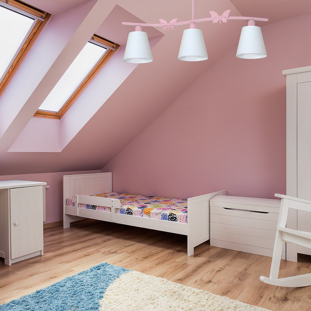 Kinder-Deckenleuchte Spot Balken ALICE Pink, Rosa (3x E14) - Milagro