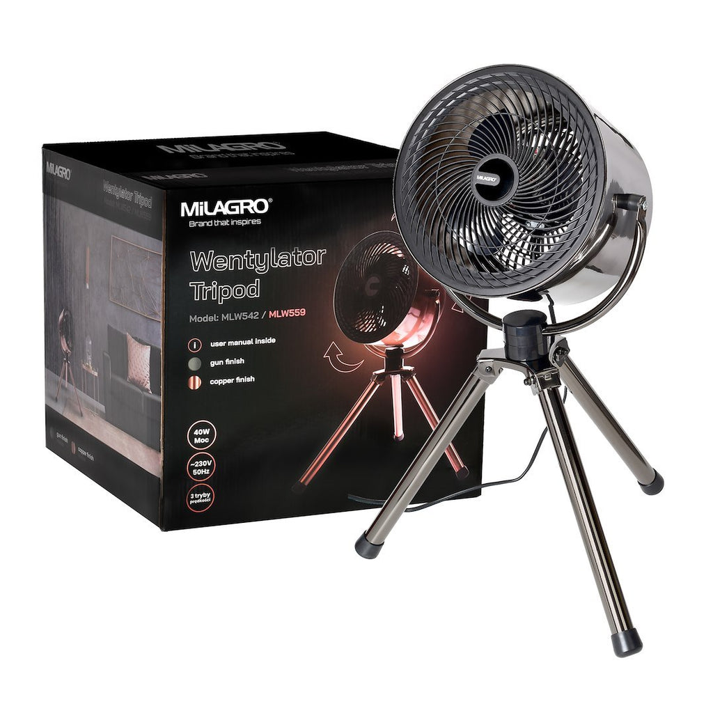 Standventilator 10Zoll Tripod Grau Dreibein - Milagro