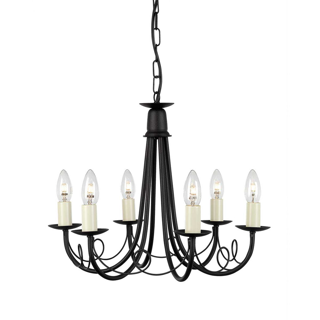 Pendelleuchte Minster (schwarz) 6x - Elstead Lighting