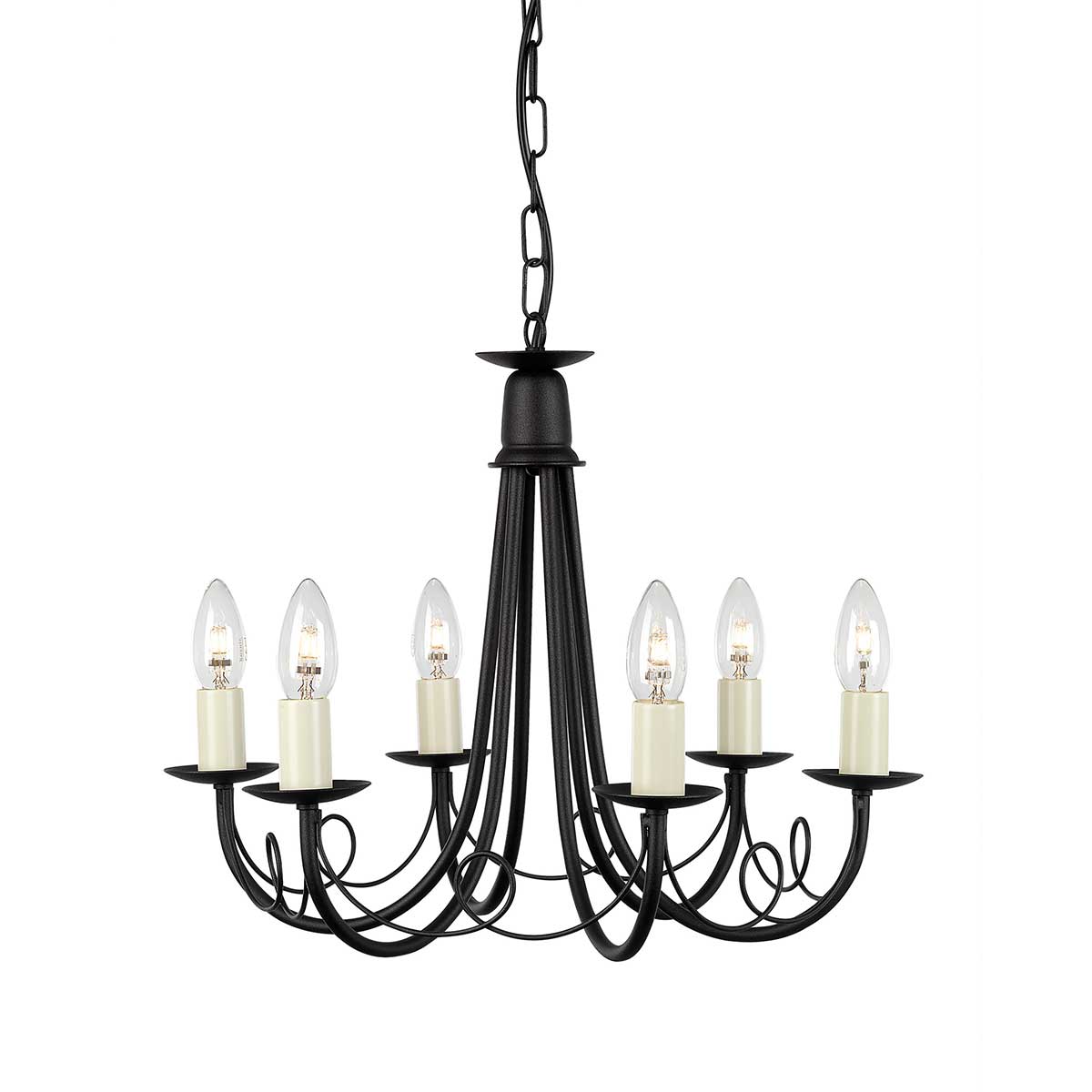 Pendelleuchte Minster (schwarz) 6x - Elstead Lighting