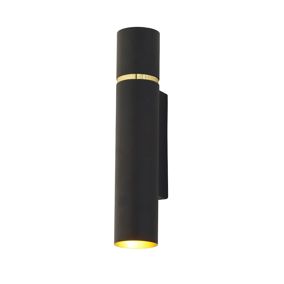 Wandleuchte LYNX Schwarz & Gold, Messing (2x E14) - Milagro