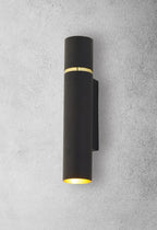 Wandleuchte LYNX Schwarz & Gold, Messing (2x E14) - Milagro