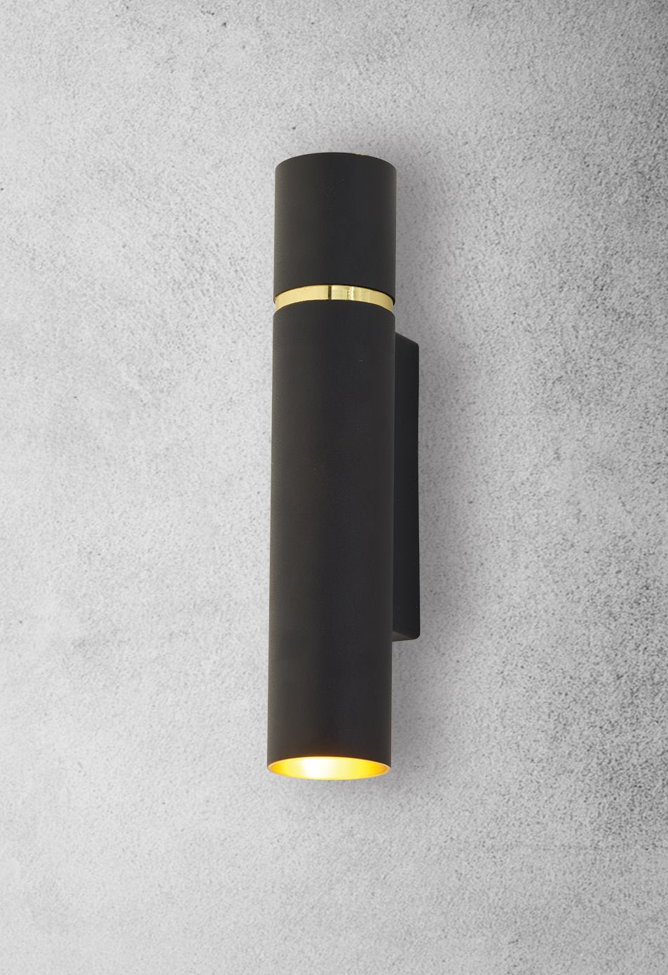 Wandleuchte LYNX Schwarz & Gold, Messing (2x E14) - Milagro