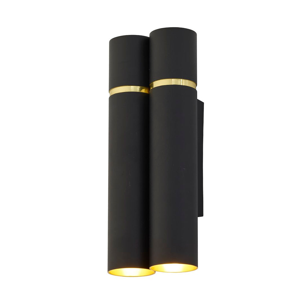 Wandleuchte LYNX Schwarz & Gold, Messing (4x E14) - Milagro