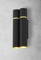 Wandleuchte LYNX Schwarz & Gold, Messing (4x E14) - Milagro