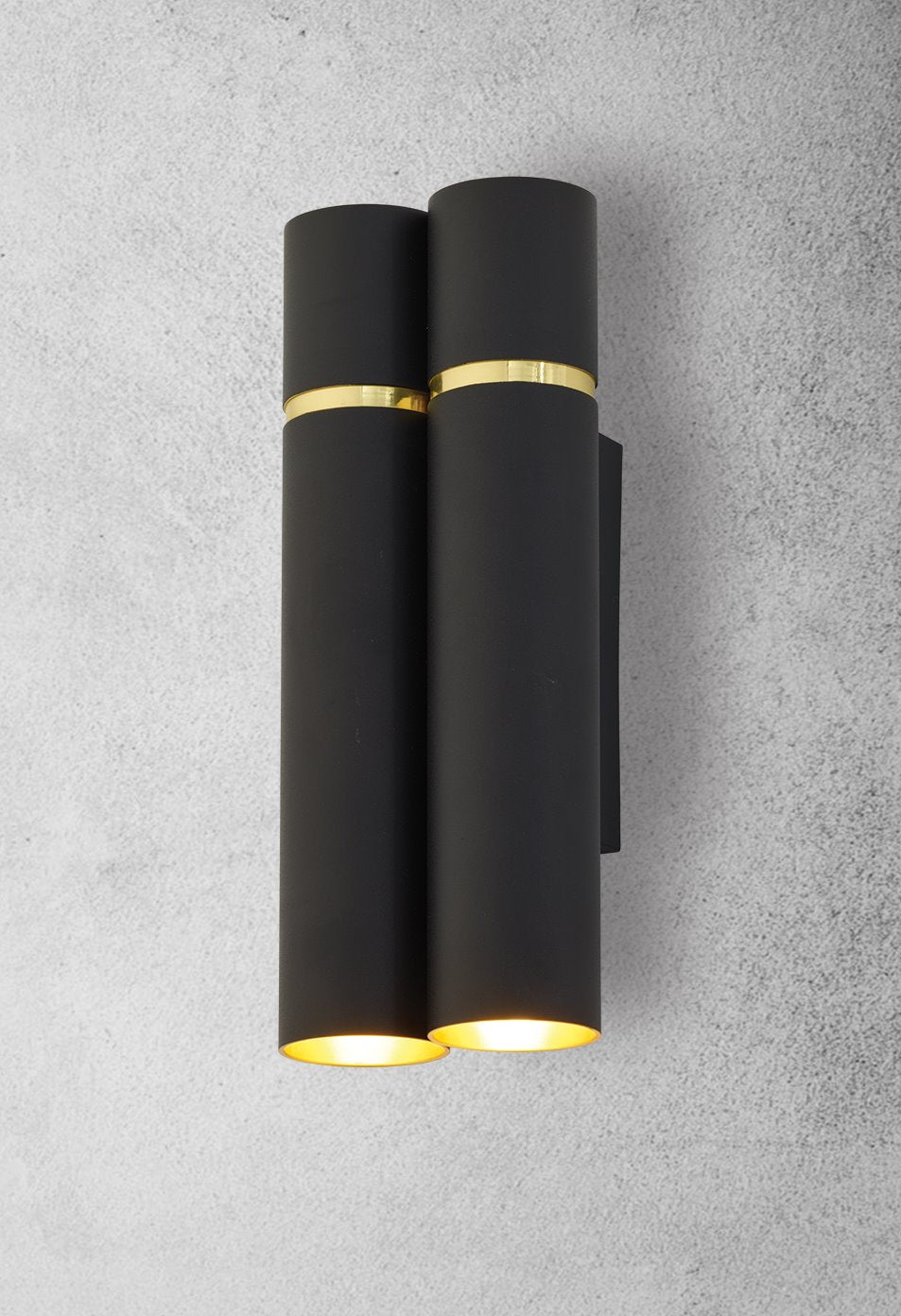 Wandleuchte LYNX Schwarz & Gold, Messing (4x E14) - Milagro