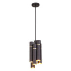 Pendelleuchte LYNX Schwarz & Gold, Messing (12x E14) - Milagro