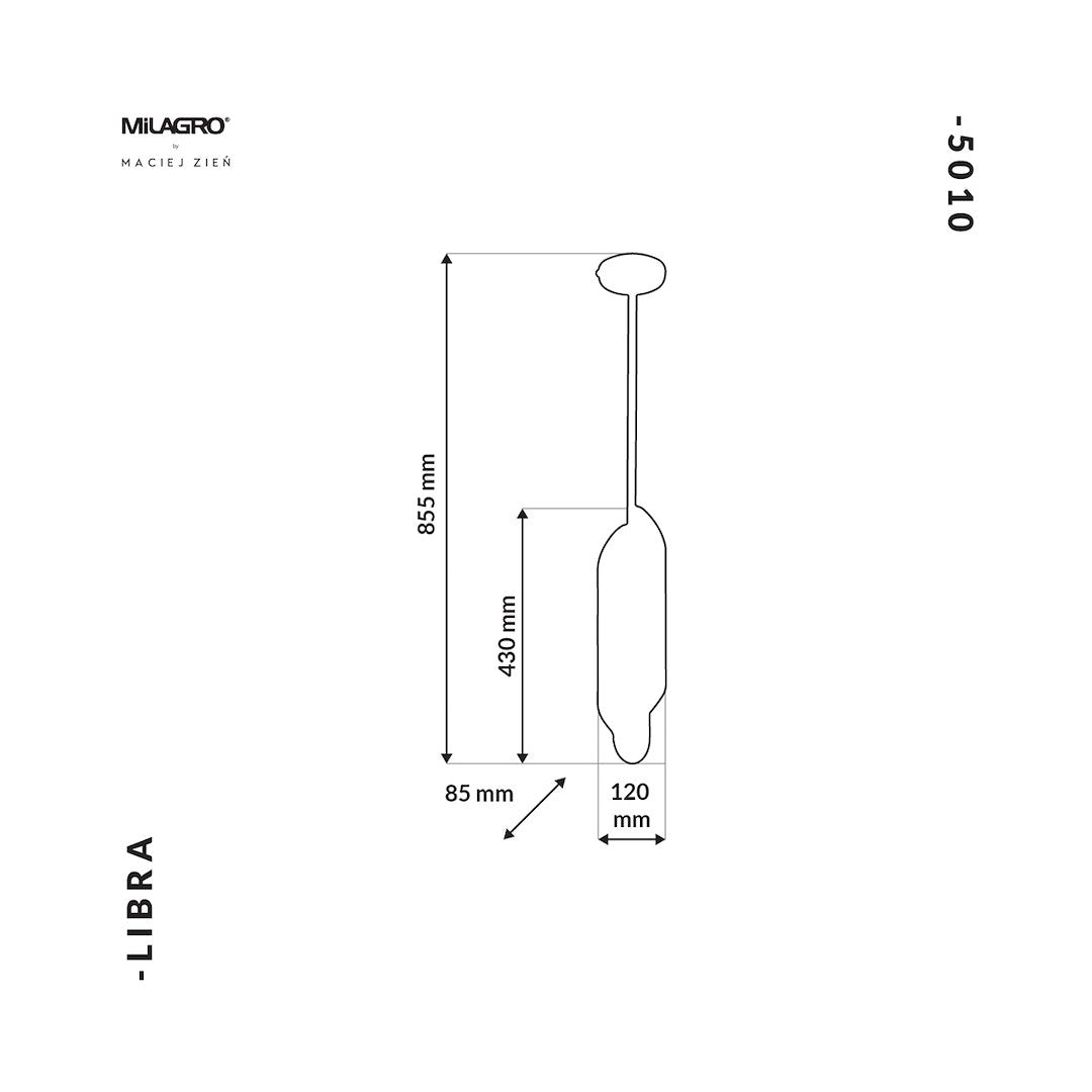 Pendelleuchte LIBRA Messing, Schwarz & Gold (6x E14) - Milagro