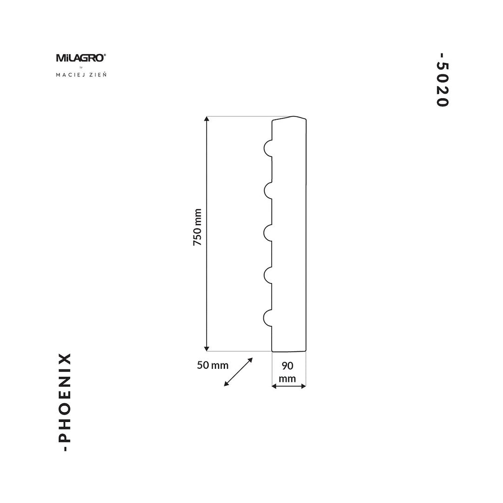 Wandleuchte PHOENIX Schwarz & Gold (5x E14) - Milagro